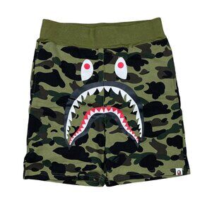 BAPE Color Camo Shark Sweat Shorts Green | A Bathing Ape